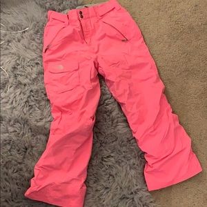 Pink north face ski pants
